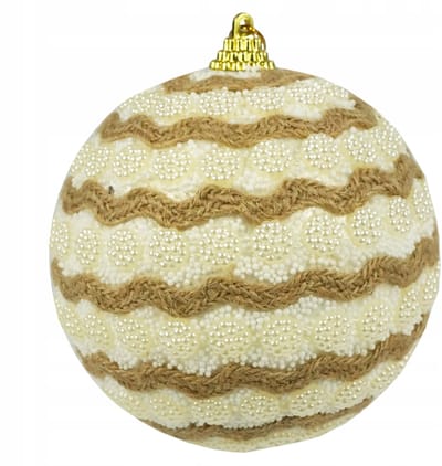 Rustieke Kerstballen 10cm Set van 2 Stuks - Feestelijke Decoratie