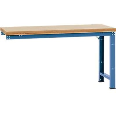 Manuflex aanbouw-werkbank Profi standaard, tafelblad multiplex, 1750 x 700 mm, briljantblauw