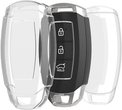 kwmobile autosleutel hoesje geschikt voor Hyundai 3-knops autosleutel Keyless Go - Autosleutel behuizing van TPU - Transparant in transparant