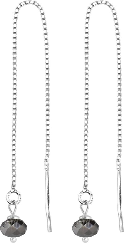 ARLIZI 1633 Doortrekoorbellen Swarovski Kristal - Dames - Sterling Zilver - Zwart - 6 cm