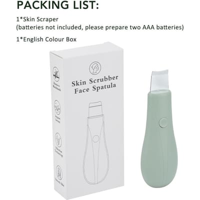 Elektrische Huidscrubber Diepe Vibratie Gezichtsreiniger Spatel Gezichtsscrubber Peeling Mee-eterverwijderaar Gezichts Huid Schoonheidsverzorging Tool white