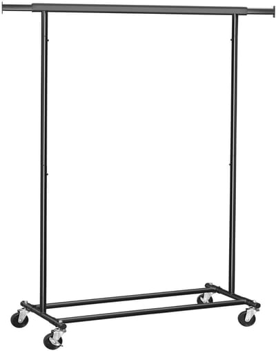 Hoppa! - Kapstok op wielen - Zwart metaal - 83,5×45,4×160 cm (b×d×h)