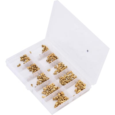 280 Stuks Messing Gekartelde Moer Schroefdraad Inzetstuk Inbedding Bevestigingsmiddelen M2 M2.5 M3 Assortiment Kit