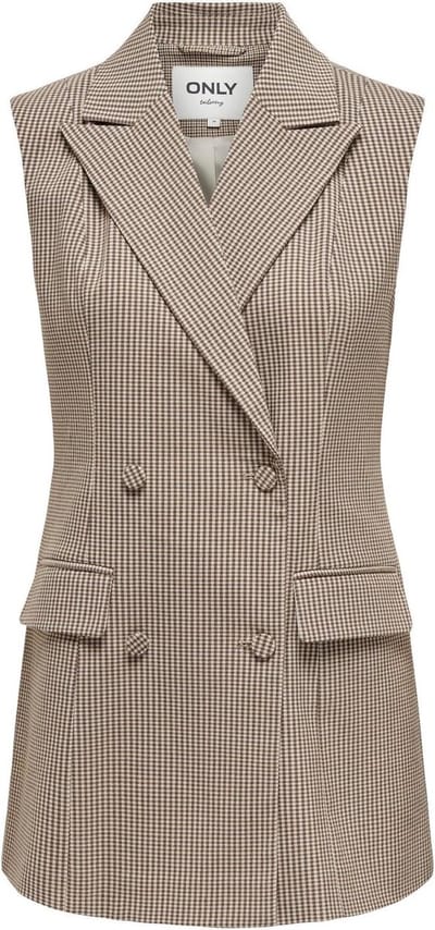 Only Vest Onlmolly S/l Check Mix Vest Tlr 15303350 Pumice Stone/mix Dames Maat - W38