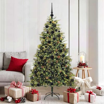 vidaXL - Kunstmatige - Scharnierende - Kerstboom - met - Kegels - Groen - 180 - cm