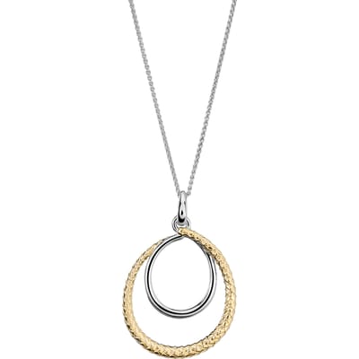 Orphelia 'Bastien' Dames 925 Sterling Zilveren Ketting met Hanger - Zilver/Goud ZH-7499