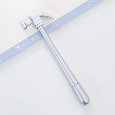 Stylo Gel créatif, marteau métallique, outils de papeterie, 1 pièces argenté