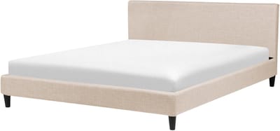 FITOU - Tweepersoonsbed - Zandbeige - 180 x 200 cm - Polyester