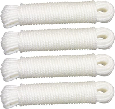 AMIG paracord touw - 4x - 10 meter - D5mm - 110kg - PE/PVC - wit