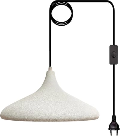 Bamyum Champion Hanglamp Met Stekker Industrieel Metaal Ø35 cm, 450 cm Snoer, Vintage Hanglamp, E27 Pendellamp