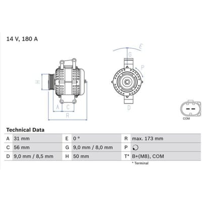 Driefasige generator BOSCH 0 986 047 670