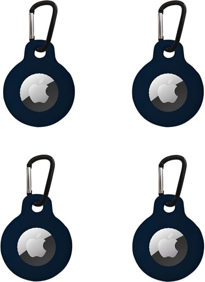 Studio Air® AT2 Airtag Sleutelhanger 4 pack - Royal Blue - Krasbestendig, wasbaar en stofwerend hoesje - Ideale Apple Airtag houder