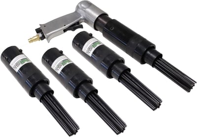 TRUTZHOLM Perslucht Naaldscaler Set met 3x Extra Vervangingskop - Heavy Duty Naaldpistool - Pneumatische Roestverwijderaar
