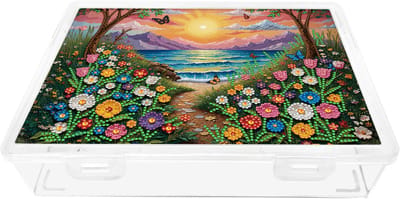 Adorzy Diamond Painting Opbergbox Bloemen – Opbergdoos - Opbergen - Diamond Painting Volwassenen – Diamond Painting Volledig Pakket