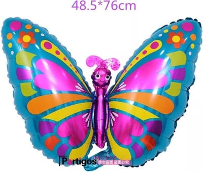 Ballon vlinder blauw, 50 cm kindercrea