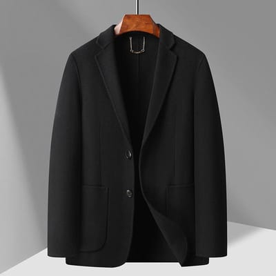 Herfst en Winter Nieuw Dubbelzijdig Wollen Pak Heren Casual Wollen Pak Heren 4XL black