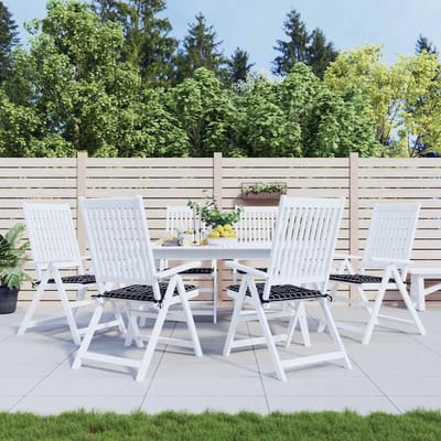 vidaXL Tuinstoelkussens 6 st ruitpatroon 40x40x3 cm stof zwart