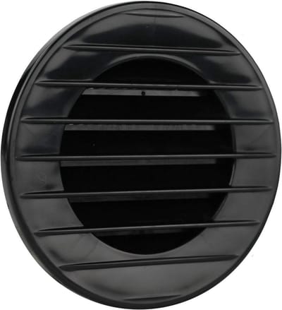 Ventilatierooster Rond - Afvoerlucht Rooster - Insecten Weren - Geïntegreerd Vliegennet - Ø 60 mm - Zwart