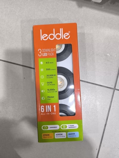 Leddle 3 stuks - Inbouwspots - Zwart LED-module - Dimbaar - 6-in-1 CCT - Veerconnector