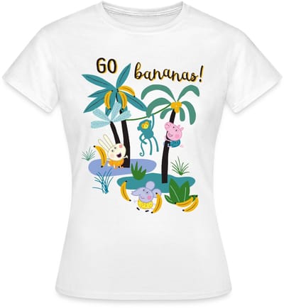 Peppa Pig Design Go Bananas T-Shirt Dames