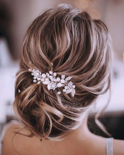 Kristallen Wijnranken, Bloemen en Bladeren Haaraccessoire - Perfect voor de Bruid op Bruiloft of Zilveren Bruiloftjubileum