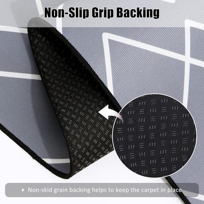 Famanu – Keukentapijt - set van 2 - anti - vermoeidheid keukentapijt - wasbaar - antislip - keukenmat voor keuken - hal - woonkamer - slaapkamer - grijs - 43 x 75 + 43 x 150 cm