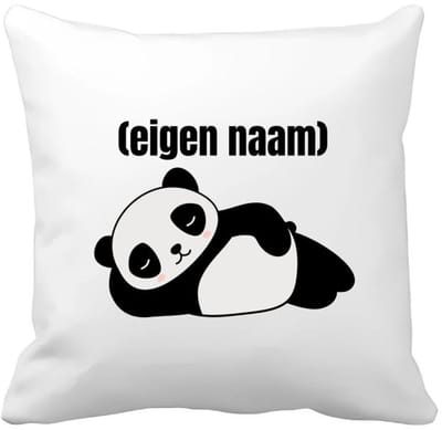 Akyol - liggende panda met eigen naam Kussen hoes - Panda - panda liefhebbers - iemand die houdt van panda's - verjaardag - cadeau - kado - 40 bij 40 cm
