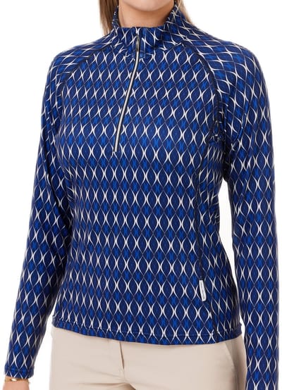 Func Factory dames Longsleeve Pully Shirley blue print maat 36