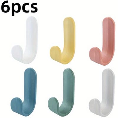 6pcs Mini Crochet Mural, Crochet Adhésif Solide pour Suspension, Crochet de Suspension Auto-Adhésif Sans Trace, Crochet Mural Multifonctionnel pour Maison