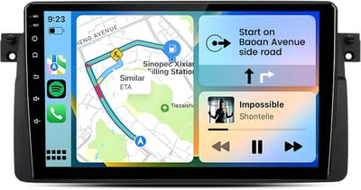 Hexinex Octa-Core Android 15 autoradio Geschikt voor BMW E46 3er 1999-2004 - Draadloos CarPlay, Android Auto, multimediaspeler, 4GB+64GB