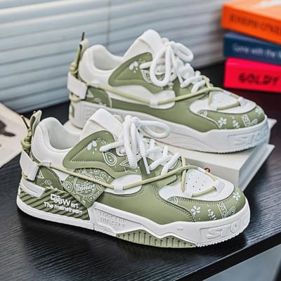 Designer Heren Sneakers Mode Luxe Comfort Leer Casual Schoenen Outdoor Kleurafstemming Ademend Platform Gevulkaniseerde Schoenen 42 gray