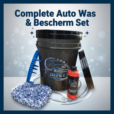 Intez -Auto was set - Wash bucket 20 L met grit en afsluitbare deksel - Ceramische Auto shampoo- Washmitt- Wasemmer -Cadeau man