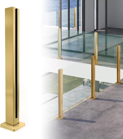 RVS Reling Paal - Terras Afscheiding - Buitenruimte Afzetten - 304 Roestvrij Staal - 60 cm Hoogte - Geborsteld