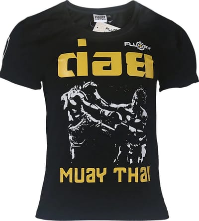 Fluory Fight Game Muay Thai Kickboks T-Shirt Zwart - M