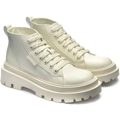 Superga Unisex volwassene 3052 Alpina Apex Faux Leather Mid Cut High Tops (Totaal Natuurlijk beige)