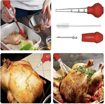 Livano Marinade Spuit - Marinade Injector - Vlees Injectiespuit - Vlees Spuit - Bbq Injectiespuit - Meat Injector - Zwart