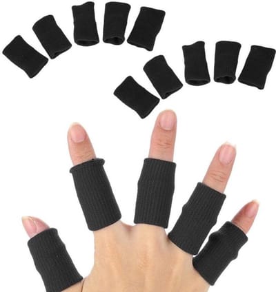 Dailygoods- Vingerbeschermmouwen Rekbaar - Ondersteuning - Sport - 10 Stuks - Geschikt voor Alle Vingers - Verlicht Pijn en Ongemak - Vingerbescherming