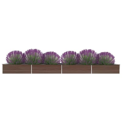 vidaXL - Plantenbak - verhoogd - 600x80x45 - cm - gegalvaniseerd - staal - bruin