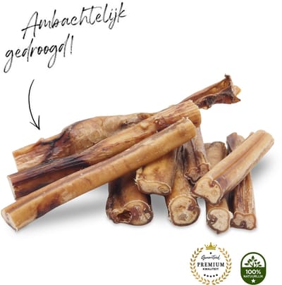 Mollie & Babs - Bullepees - Beste Kwaliteit - Ambachtelijk Gedroogd - Stinkt Niet - Hondensnacks - Kauwsnacks - Rund - 100% Natuurlijk - 15cm (5 stuks)