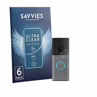 Savvies - Screenprotector voor Ring Wired Video Doorbell - Folie Beschermfolie transparant 6 Stuks