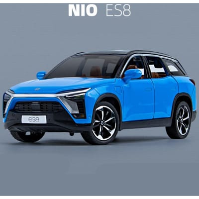 1:24 Nio Es8 SUV Legering Nieuwe Energie Auto Model Diecasts Metaal Speelgoed Voertuigen Auto Model Simulatie Geluid En Licht Kinderspeelgoed Cadeau