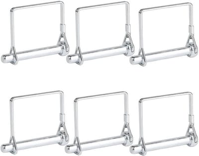 Rechthoekige Splintkoppeling Pin, 8 x 60 mm, Bevestigingsbout met Slot voor Boerderijtrailer, Tuin en Meerdere Toepassingen, Verpakking van 6 Stuks