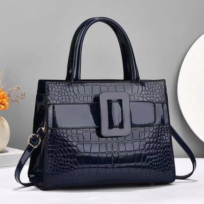 Mode Krokodil Zacht Leer Dames Tas Nieuwe Mode Effen Kleur Eenvoudige Casual Tas Hand Bill Schouder Crossbody . gray
