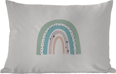 Buitenkussens - Tuin - Regenboog - Kinderen - Sterren - Stippen - Pastel - 50x30 cm