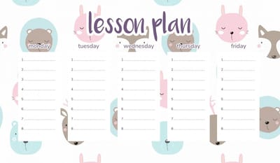 Wallvy Serie - Magnetisch Lessenrooster - Pastel Dieren - 30x17,5 cm - Droog Uitwisbaar