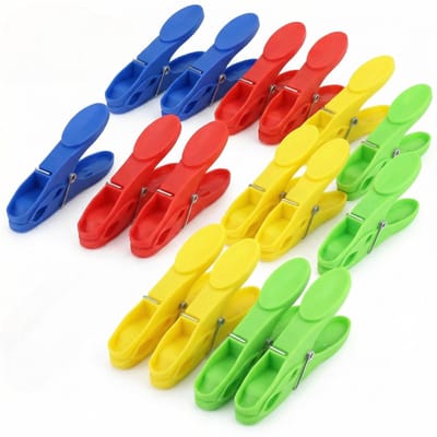 Dailygoods- Wasknijpers Set van 32 - Kunststof - Antislip Klemmen - Brede Greep - Weerbestendig - Geschikt voor Binnen/Buiten - Wasknijper