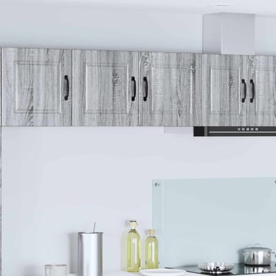 vidaXL - Wandkast - PORTO - Grijs - Sonoma - 80 - x - 31 - x - 40 - cm - Bewerkt - hout