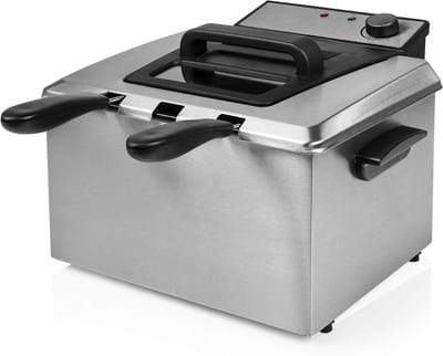 MMP® Dubbele Frituurpan - Dubbele Friteuse - Frietpan - 5 liter - 39x39x29cm - Zilver