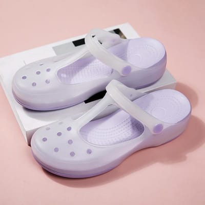 Zomer Dames Mary Jane Strand Sandalen Holle Ademende Jelly Tuinschoenen Zachte Zool Antislip Schuin Hak Koele Slippers 39 gray