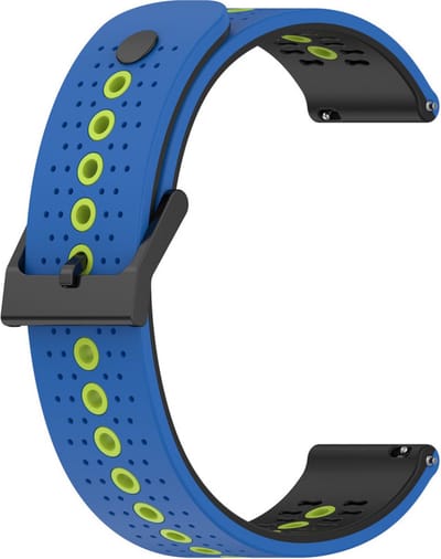 Siliconen bandje - geschikt voor Samsung Galaxy Watch 7 / Watch FE / Watch 6 / Watch 6 Classic / Watch 5 / Watch 5 Pro / Watch 4 / Watch 4 Classic / Watch 42 mm / Watch 3 41 mm / Active / Active 2 - blauw-zwart